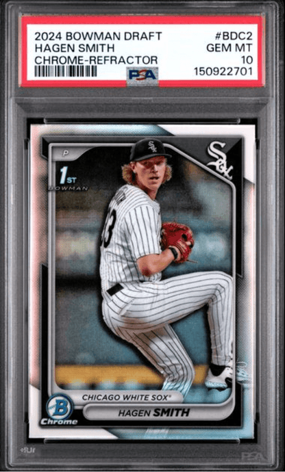 Graded 2024 Topps Bowman Draft Hagen Smith #BDC2 Chrome Refractor Rookie RC Baseball Card PSA 10 Gem Mint