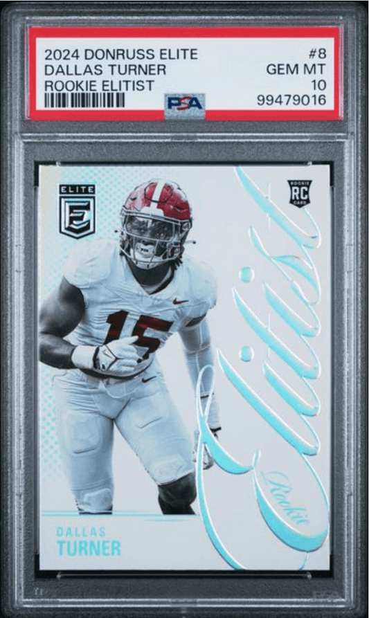 Graded 2024 Panini Donruss Elite Dallas Turner #8 Rookie Elitist Rookie RC Football Card PSA 10 Gem Mint