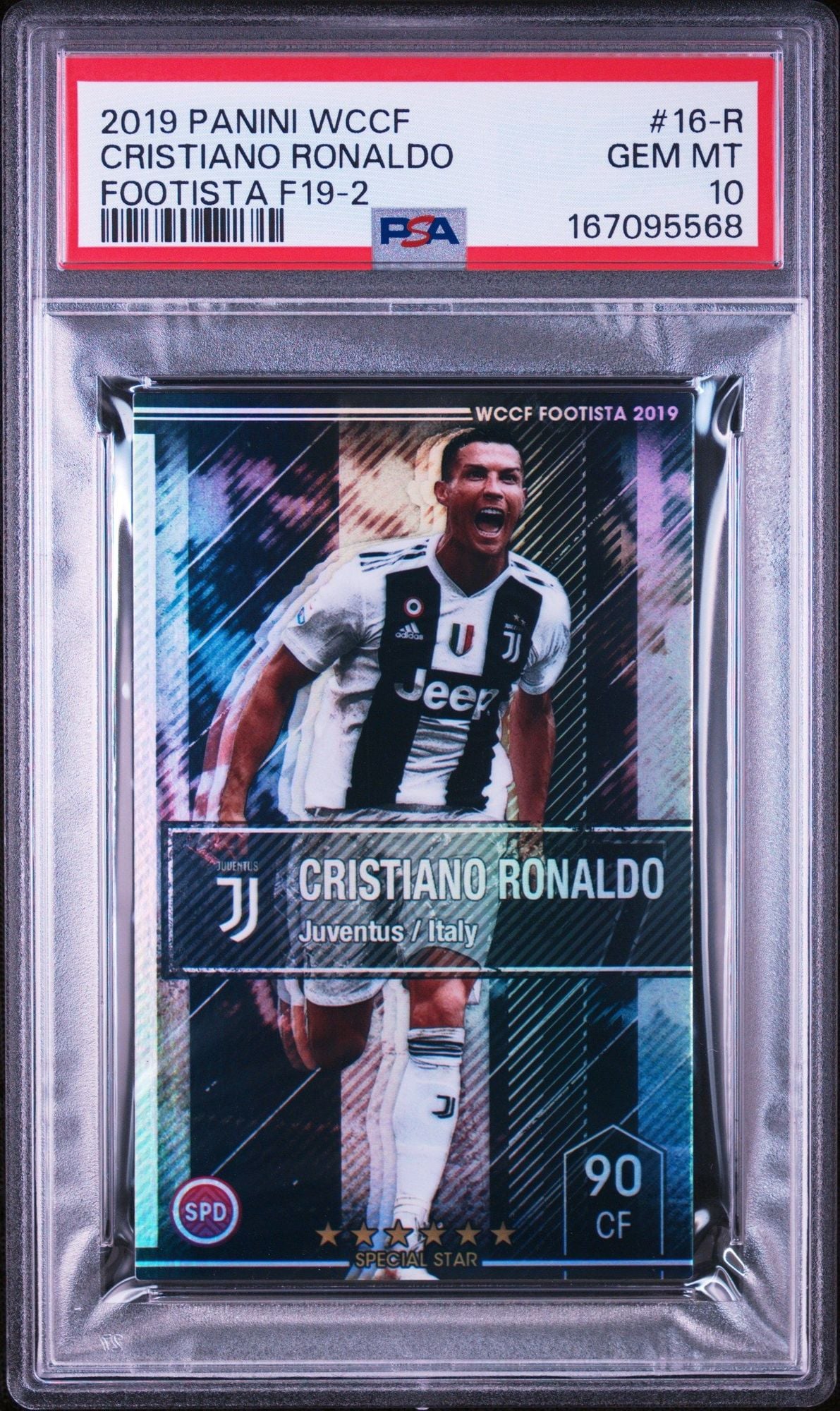 Graded 2019 Panini WCCF  Cristiano Ronaldo #16R Footista F19-2 Soccer Card PSA 10 Gem Mint
