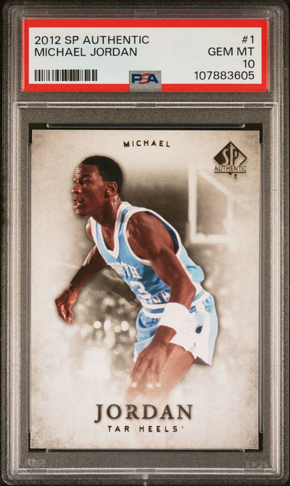 Graded 2012 UD Upper Deck SP Authentic Michael Jordan #1 Basketball Card PSA 10 Gem Mint