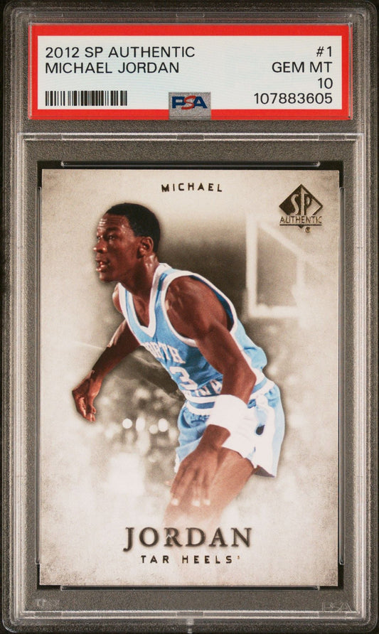 Graded 2012 UD Upper Deck SP Authentic Michael Jordan #1 Basketball Card PSA 10 Gem Mint
