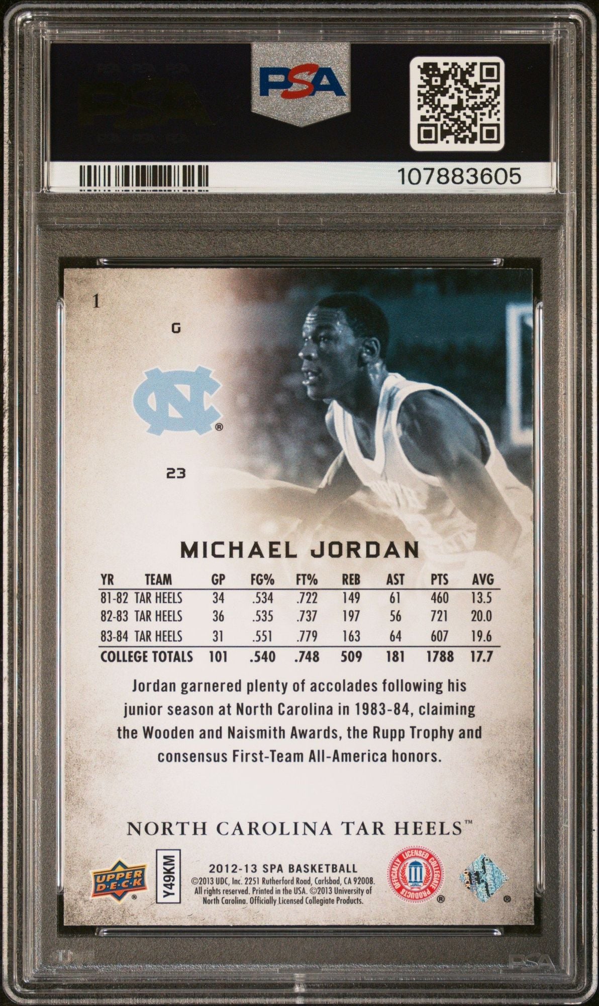 Graded 2012 UD Upper Deck SP Authentic Michael Jordan #1 Basketball Card PSA 10 Gem Mint