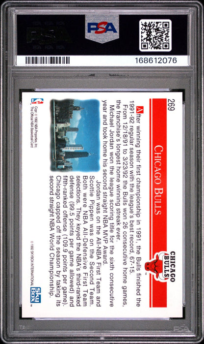 Graded 1992 NBA Hoops Michael Jordan #269 Chicago Bulls Basketball Card PSA 10 Gem Mint