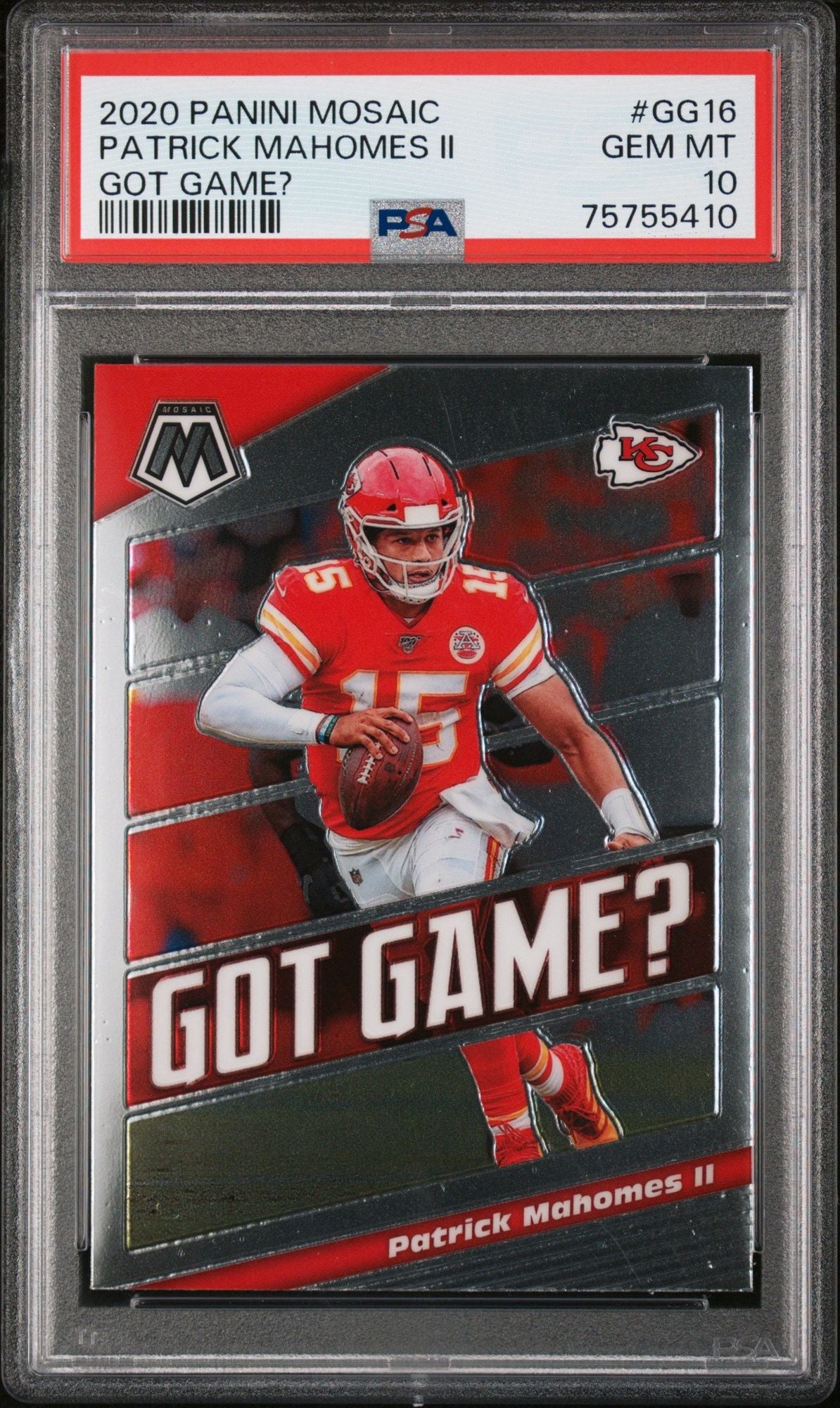 Graded 2020 Panini Mosaic Patrick Mahomes II #GG16 Got Game Football Card PSA 10 Gem Mint