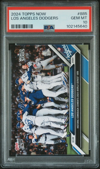Graded 2024 Topps Now Shohei Ohtani #885 Los Angeles Dodgers World Series Champions Baseball Card PSA 10 Gem Mint
