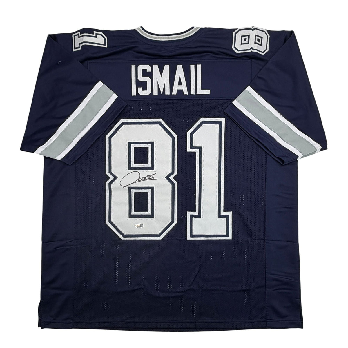 Autographed/Signed Raghib Rocket Ismail Dallas Navy Blue Football Jersey JSA COA