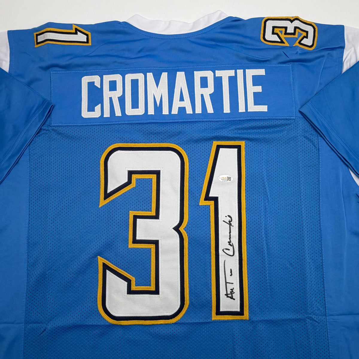 Autographed/Signed Antonio Cromartie Los Angeles San Diego Powder Blue Football Jersey JSA COA