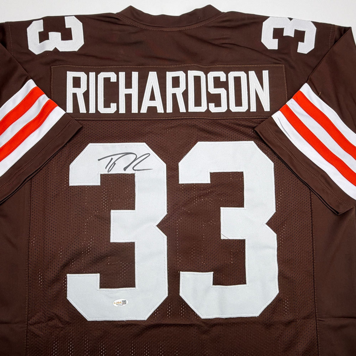 Autographed/Signed Trent Richardson Cleveland Brown Football Jersey JSA COA