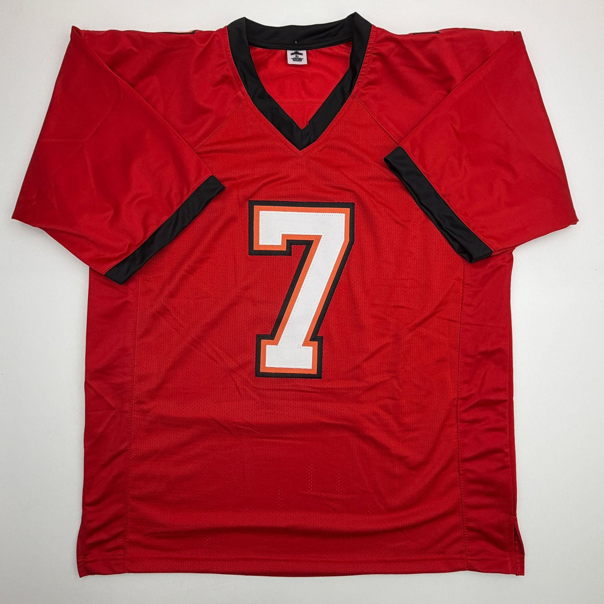 Autographed/Signed Jeff Garcia Tampa Bay Red Football Jersey JSA COA