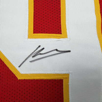Autographed/Signed Kenneth Walker III Kansas City Red Football Jersey Beckett BAS COA