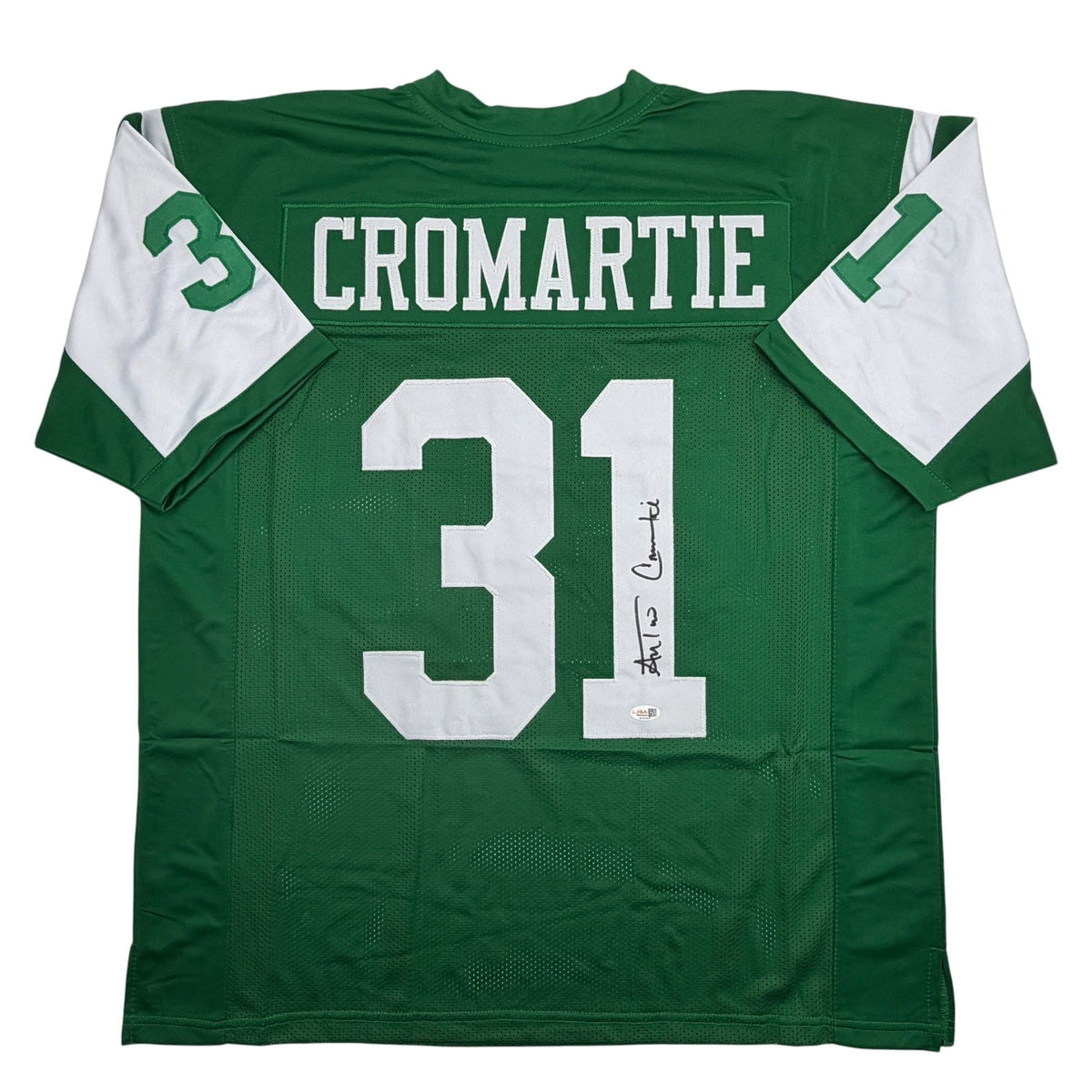 Autographed/Signed Antonio Cromartie New York Green Football Jersey JSA COA