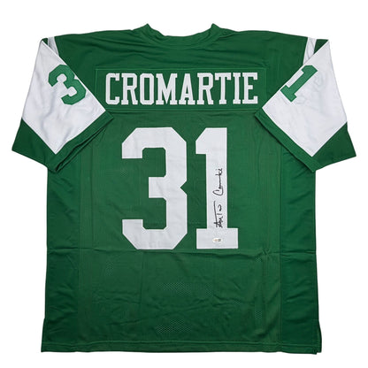 Autographed/Signed Antonio Cromartie New York Green Football Jersey JSA COA