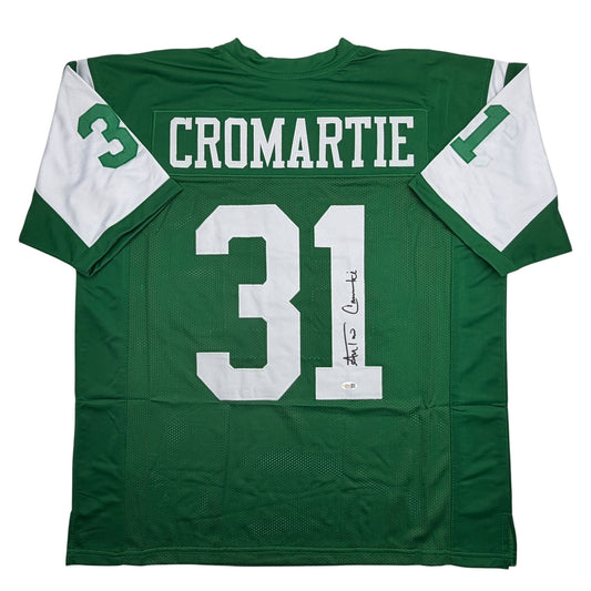 Autographed/Signed Antonio Cromartie New York Green Football Jersey JSA COA