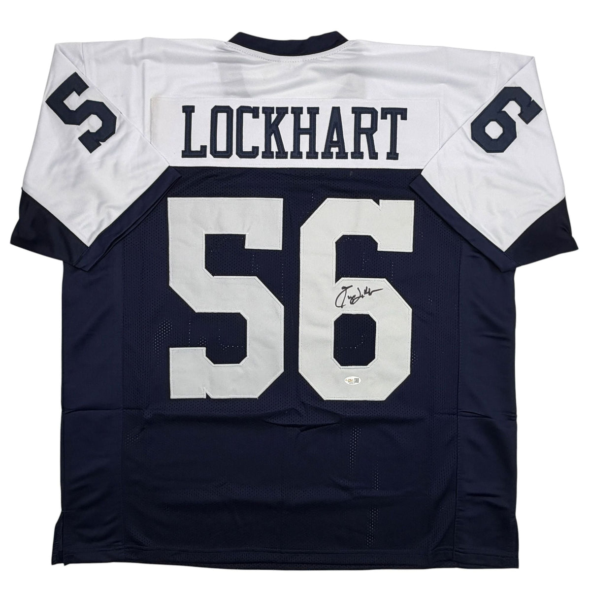 Autographed/Signed Eugene Lockhart Dallas Thanksgiving Day Football Jersey JSA COA