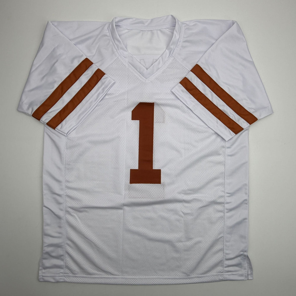 Autographed/Signed Colin Simmons Texas White College Football Jersey Beckett BAS COA