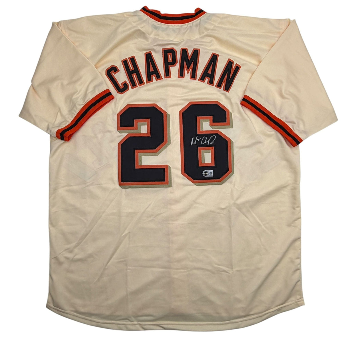 Autographed/Signed Matt Chapman San Francisco Cream Baseball Jersey Beckett BAS COA