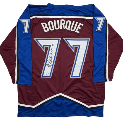 Autographed/Signed Ray Bourque Colorado Maroon Hockey Jersey Beckett BAS COA