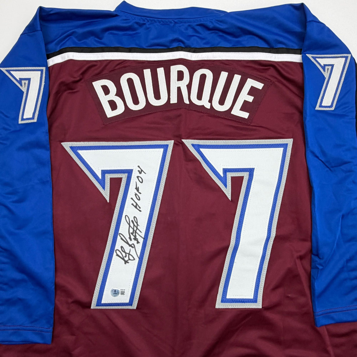 Autographed/Signed Ray Bourque Colorado Maroon Hockey Jersey Beckett BAS COA