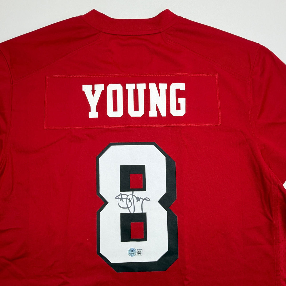 Autographed/Signed Steve Young San Francisco 49ers Red Alternate Authentic Football Jersey Beckett BAS COA