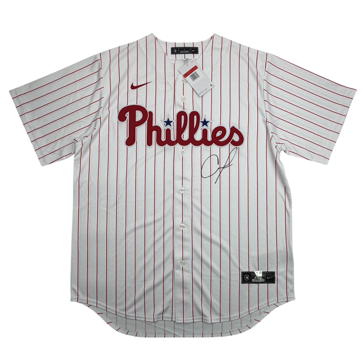 Autographed/Signed Andrew Painter Philadelphia Phillies Pinstripe Authentic Baseball Jersey Fanatics & MLB COA