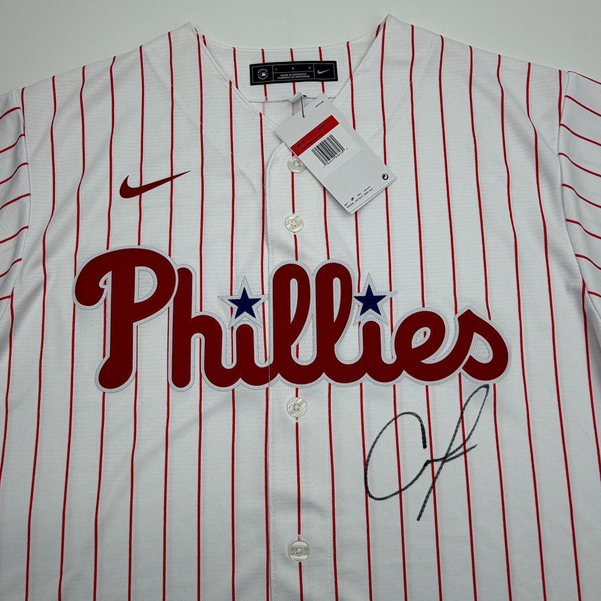 Autographed/Signed Andrew Painter Philadelphia Phillies Pinstripe Authentic Baseball Jersey Fanatics & MLB COA