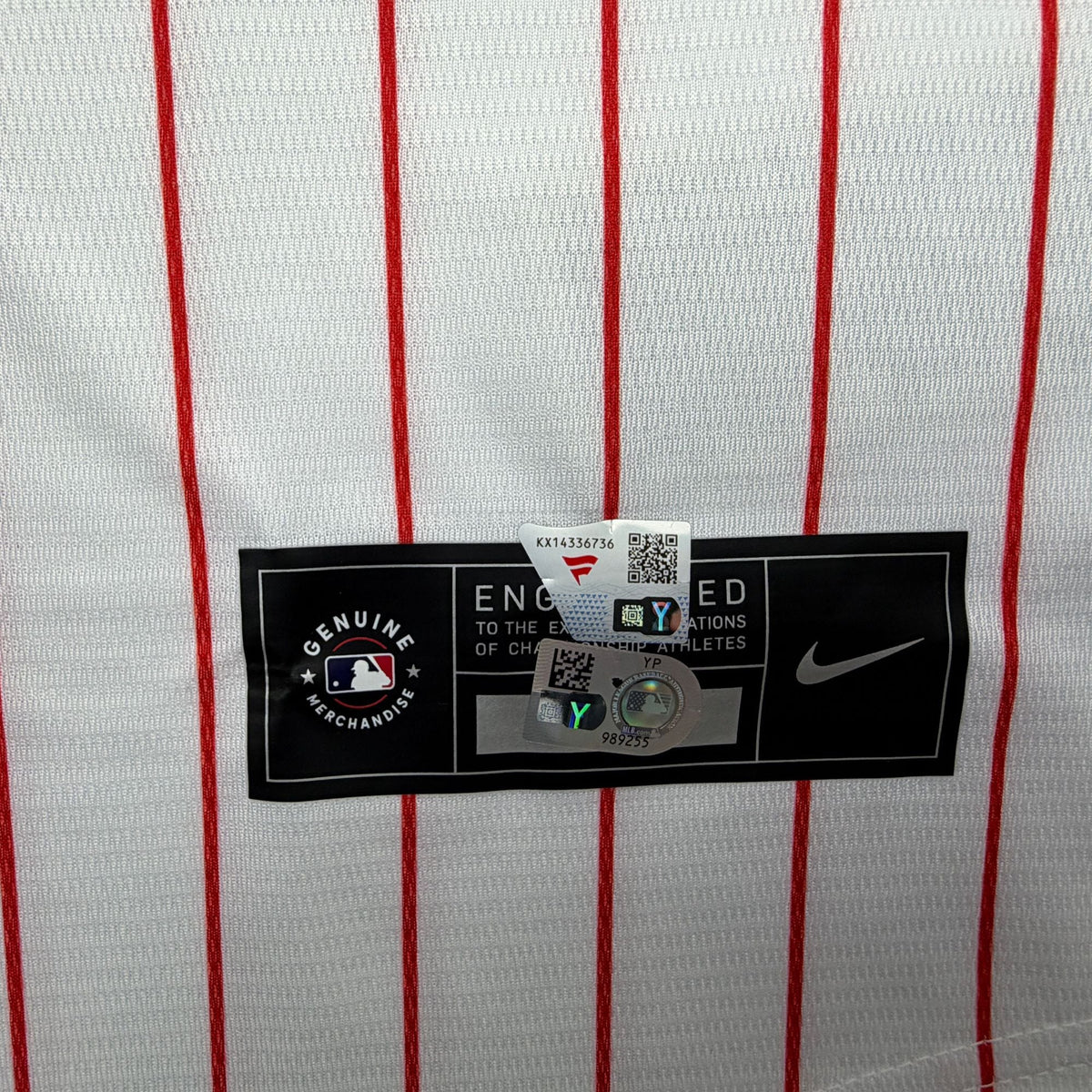 Autographed/Signed Andrew Painter Philadelphia Phillies Pinstripe Authentic Baseball Jersey Fanatics & MLB COA