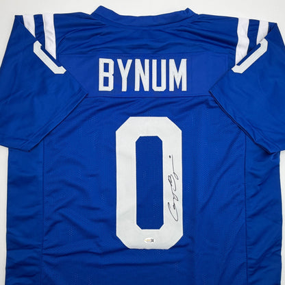 Autographed/Signed Camryn Bynum Indianapolis Blue Football Jersey JSA COA