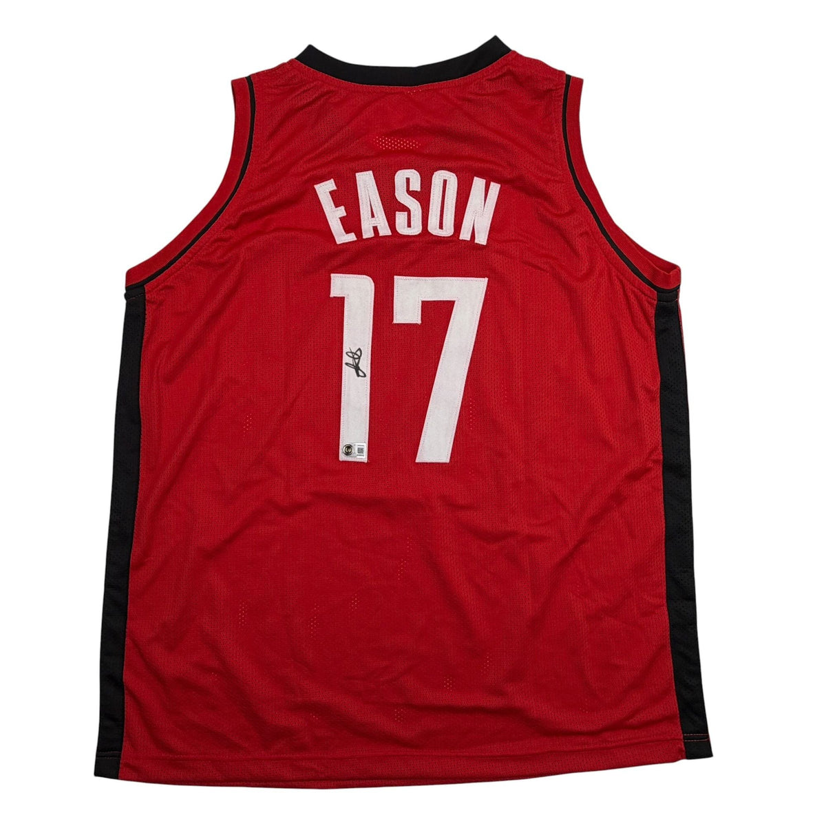 Autographed/Signed Tari Eason Houston Red Basketball Jersey Beckett BAS COA