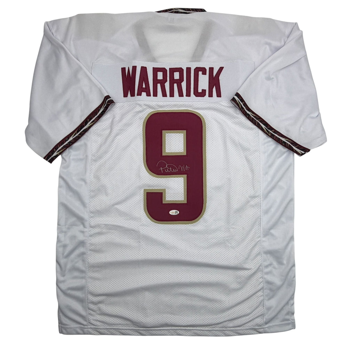 Autographed/Signed Peter Warrick Florida State FSU White College Football Jersey JSA COA