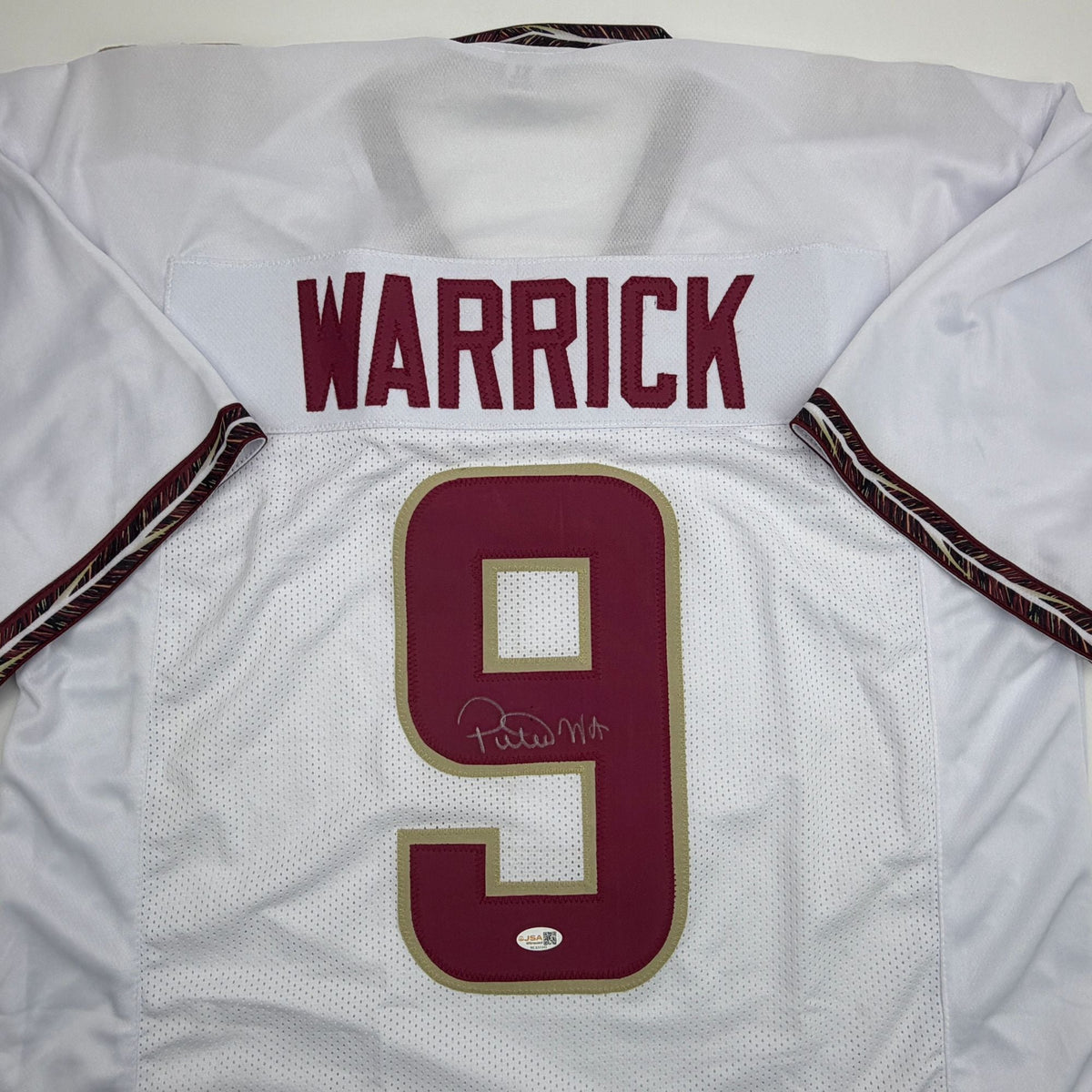 Autographed/Signed Peter Warrick Florida State FSU White College Football Jersey JSA COA