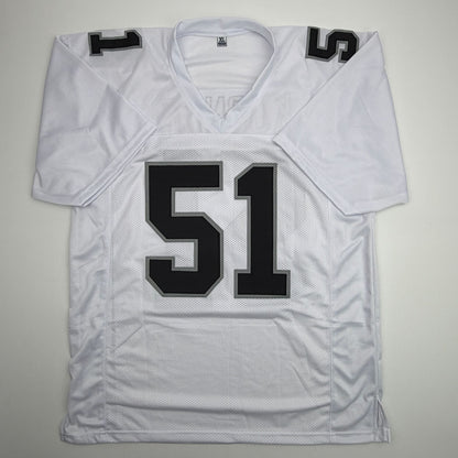 Autographed/Signed Malcolm Koonce Las Vegas Oakland White Football Jersey JSA COA