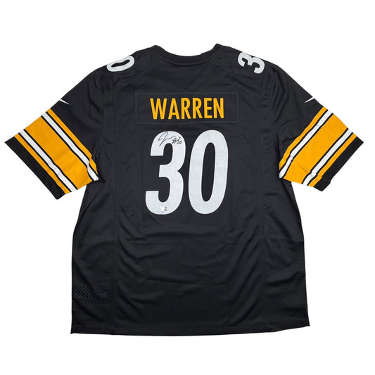 Autographed/Signed Jaylen Warren Pittsburgh Steelers Black Authentic Football Jersey Fanatics COA