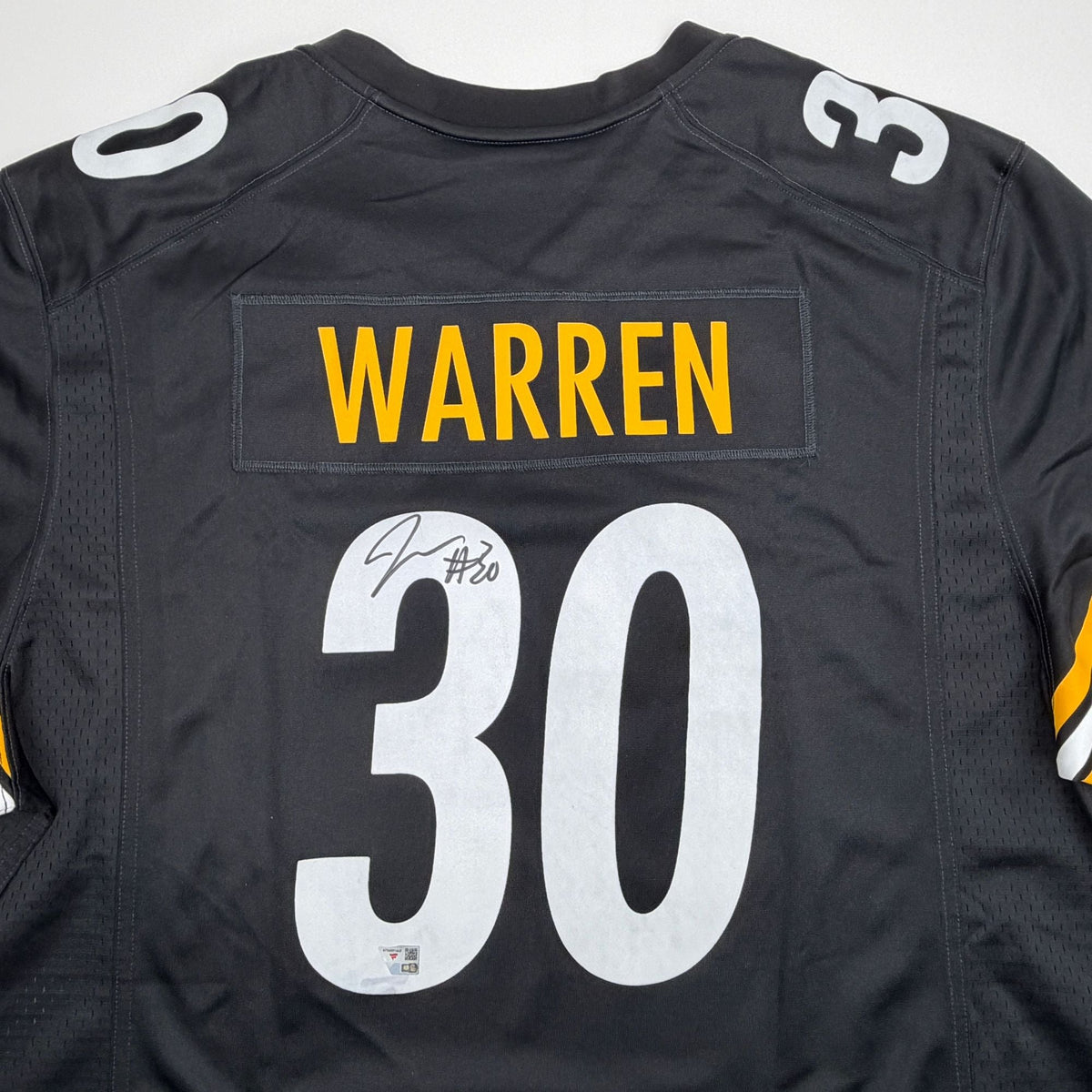 Autographed/Signed Jaylen Warren Pittsburgh Steelers Black Authentic Football Jersey Fanatics COA