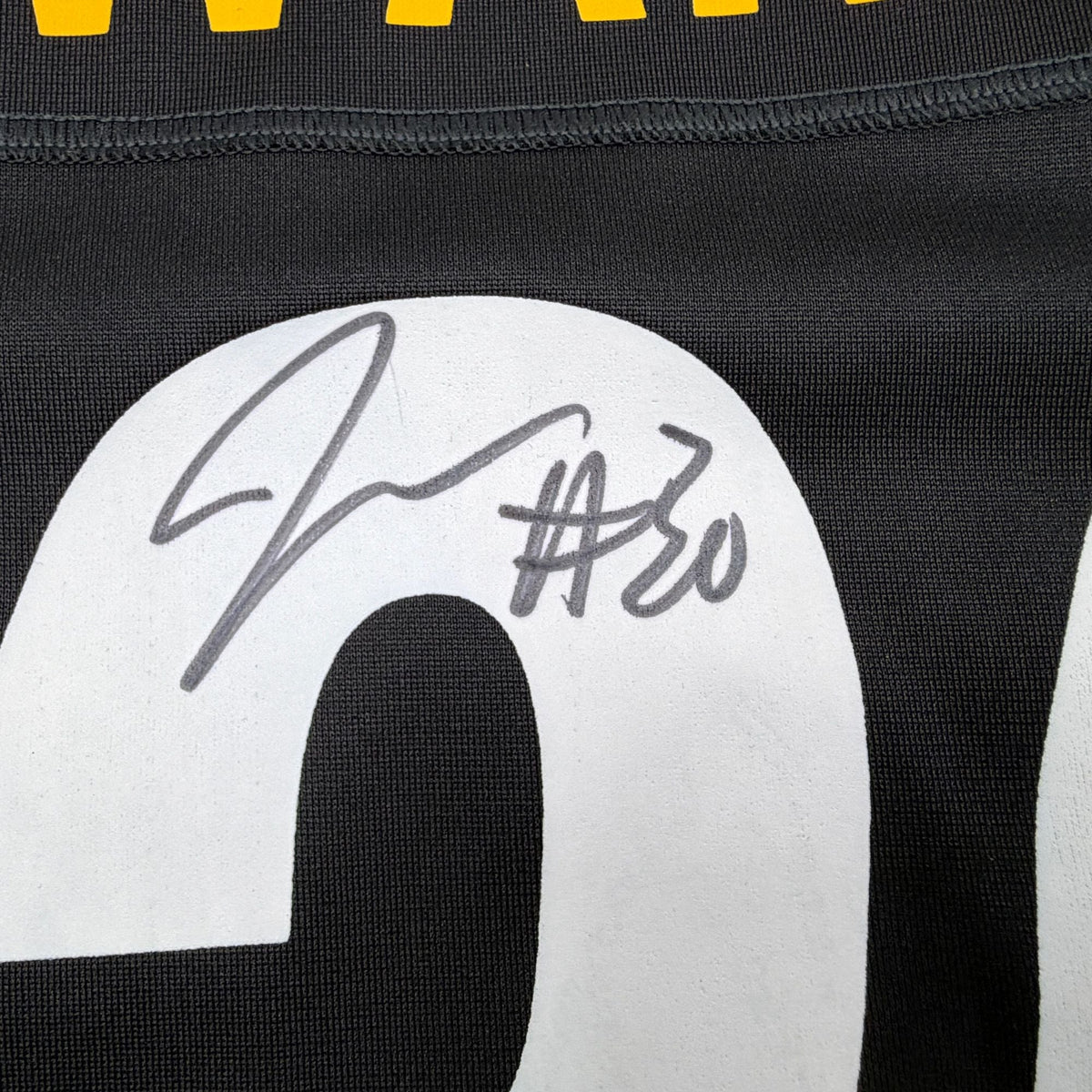 Autographed/Signed Jaylen Warren Pittsburgh Steelers Black Authentic Football Jersey Fanatics COA