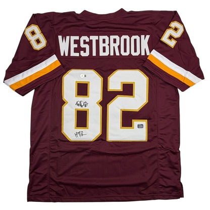 Autographed/Signed Michael Westbrook Washington Maroon Football Jersey JSA COA