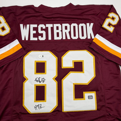 Autographed/Signed Michael Westbrook Washington Maroon Football Jersey JSA COA