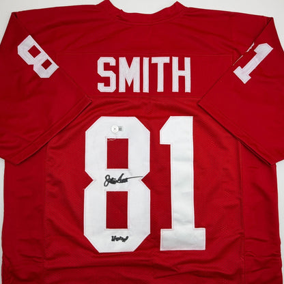Autographed/Signed Jackie Smith Arizona Red Football Jersey JSA COA