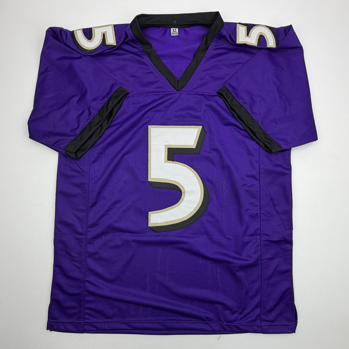 Autographed/Signed Joe Flacco Baltimore Purple Football Jersey JSA COA