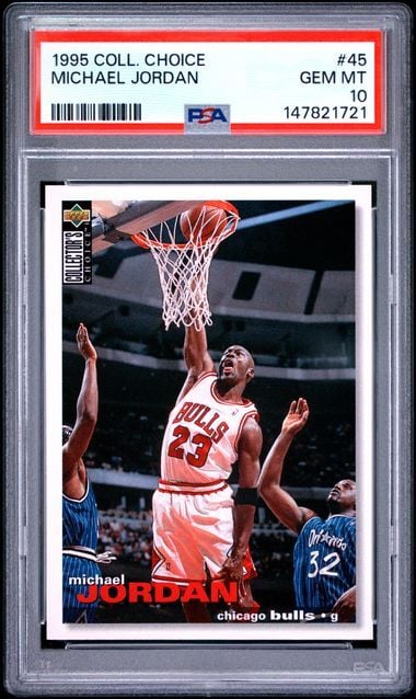 Graded 1995 Upper Deck UD Collector's Choice Michael Jordan #45 Basketball Card PSA 10 Gem Mint