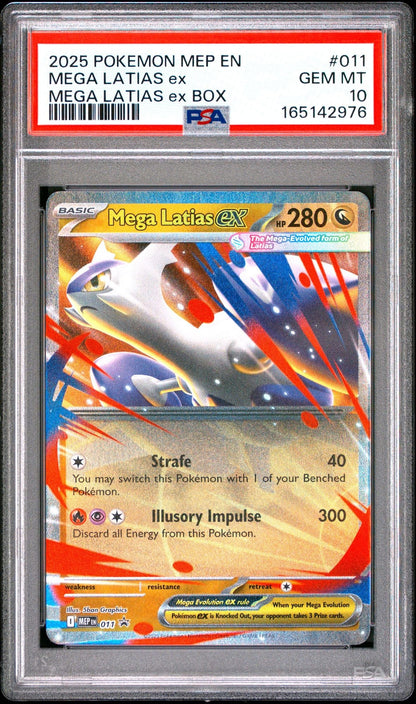 Graded 2025 Pokemon Mega Evolution Promo EN Mega Latias ex #011 Trading Card Game PSA 10 Gem Mint