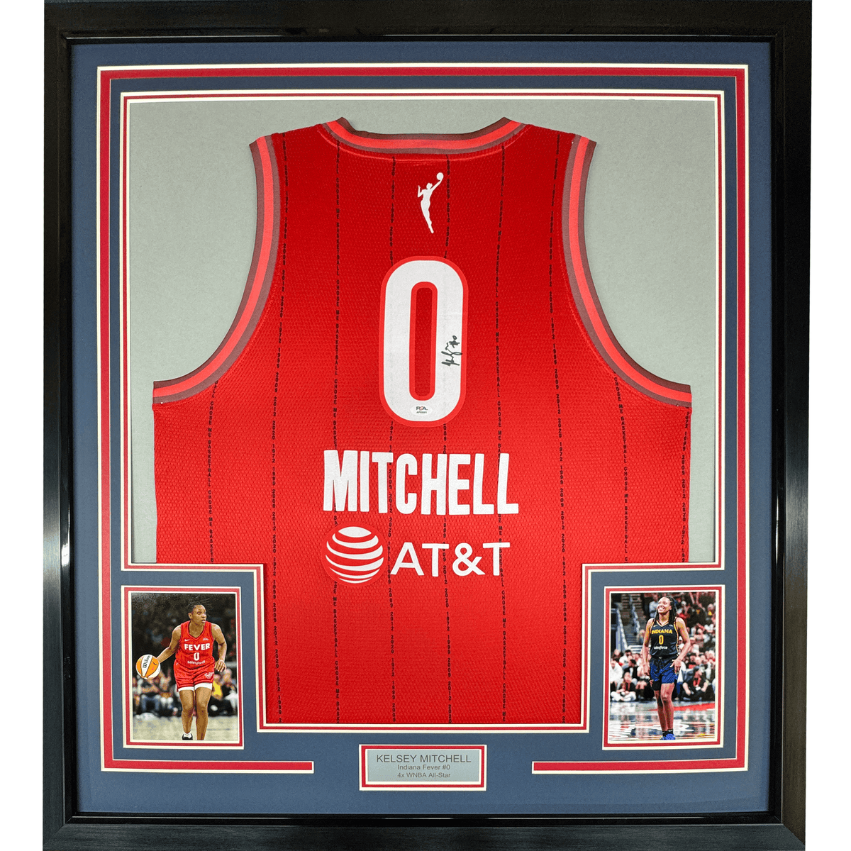Framed Autographed/Signed Kelsey Mitchell 35x39 Indiana Red Basketball Jersey PSA COA