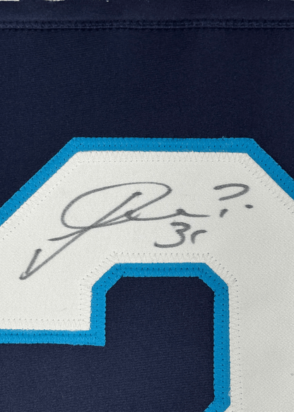 Framed Autographed/Signed Philipp Grubauer 35x39 Seattle Blue Hockey Jersey JSA COA