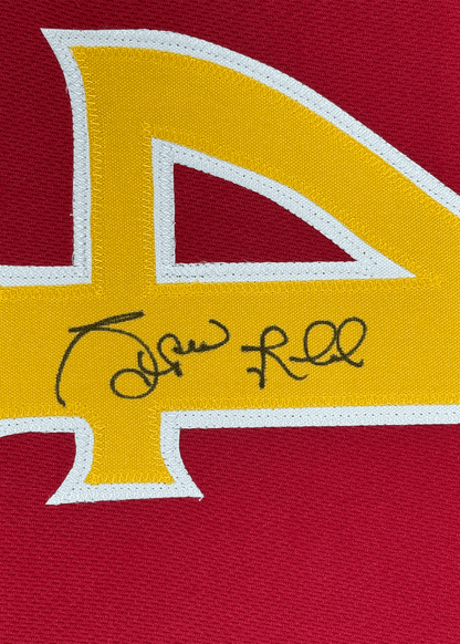 Framed Autographed/Signed Spud Webb 35x39 Atlanta Red Basketball Jersey JSA COA