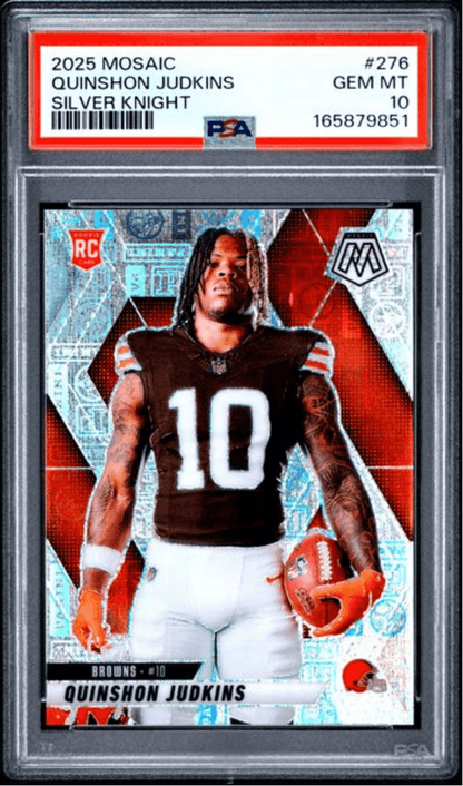 Graded 2025 Panini Mosaic Quinshon Judkins #276 Silver Knight /149 Rookie RC Football Card PSA 10 Gem Mint