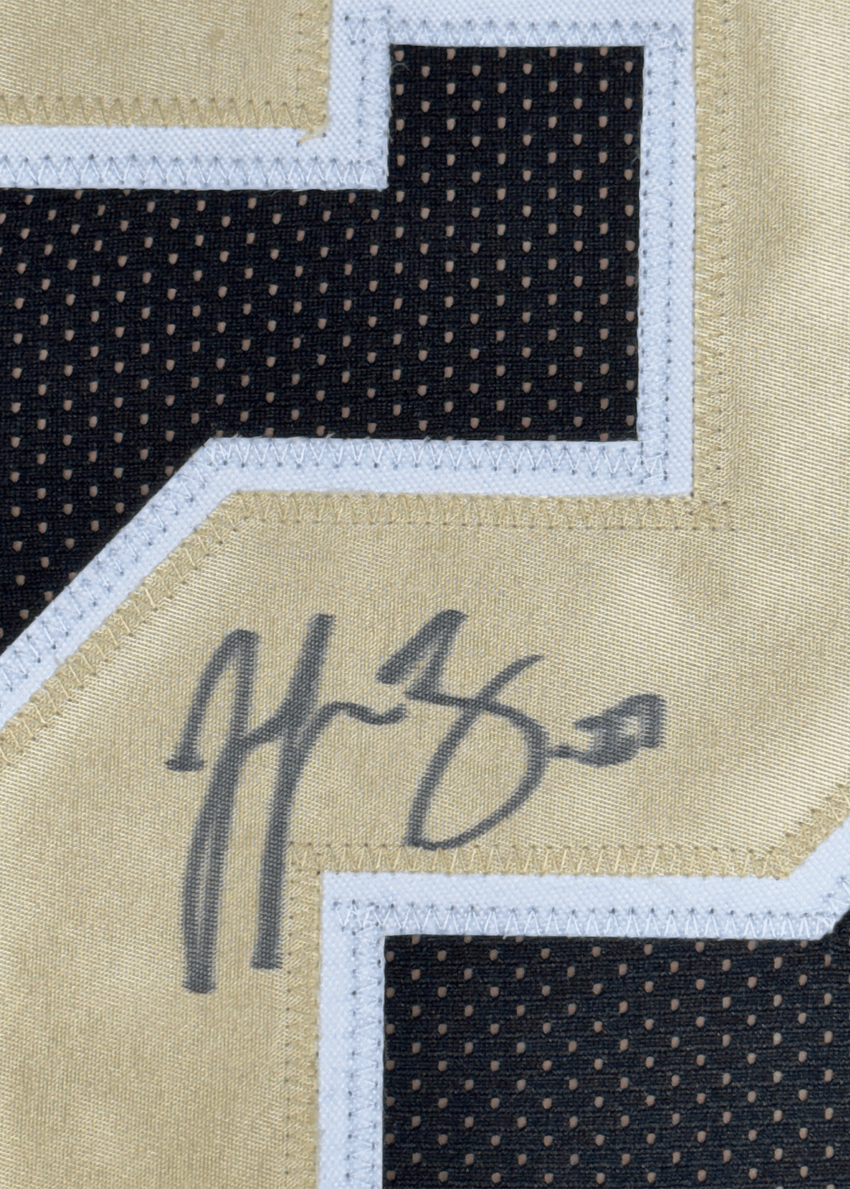 Framed Autographed/Signed Malcolm Jenkins 35x39 New Orleans Black Football Jersey Beckett BAS COA