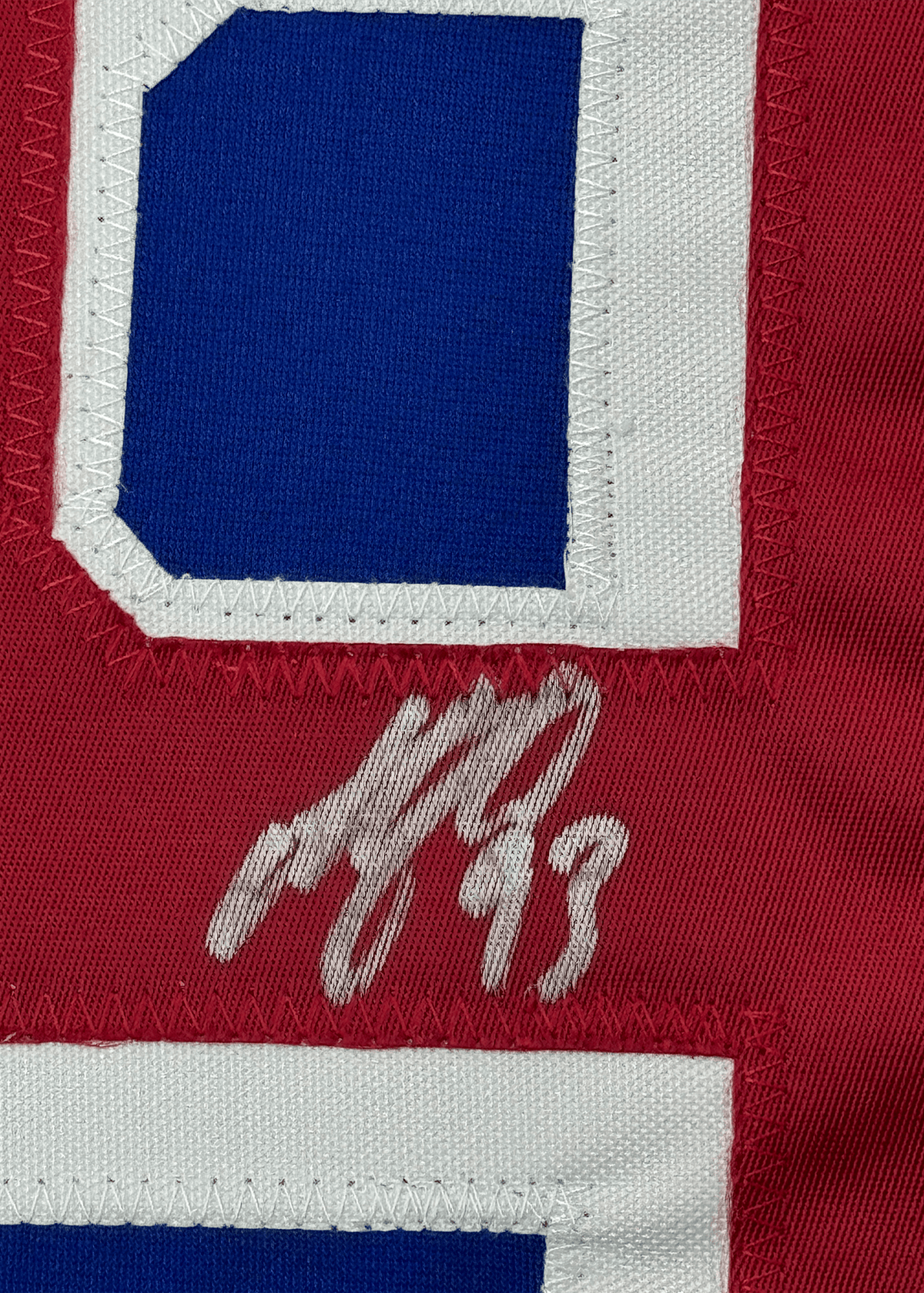 Framed Autographed/Signed Mika Zibanejad 35x39 New York Blue Hockey Jersey Beckett BAS COA