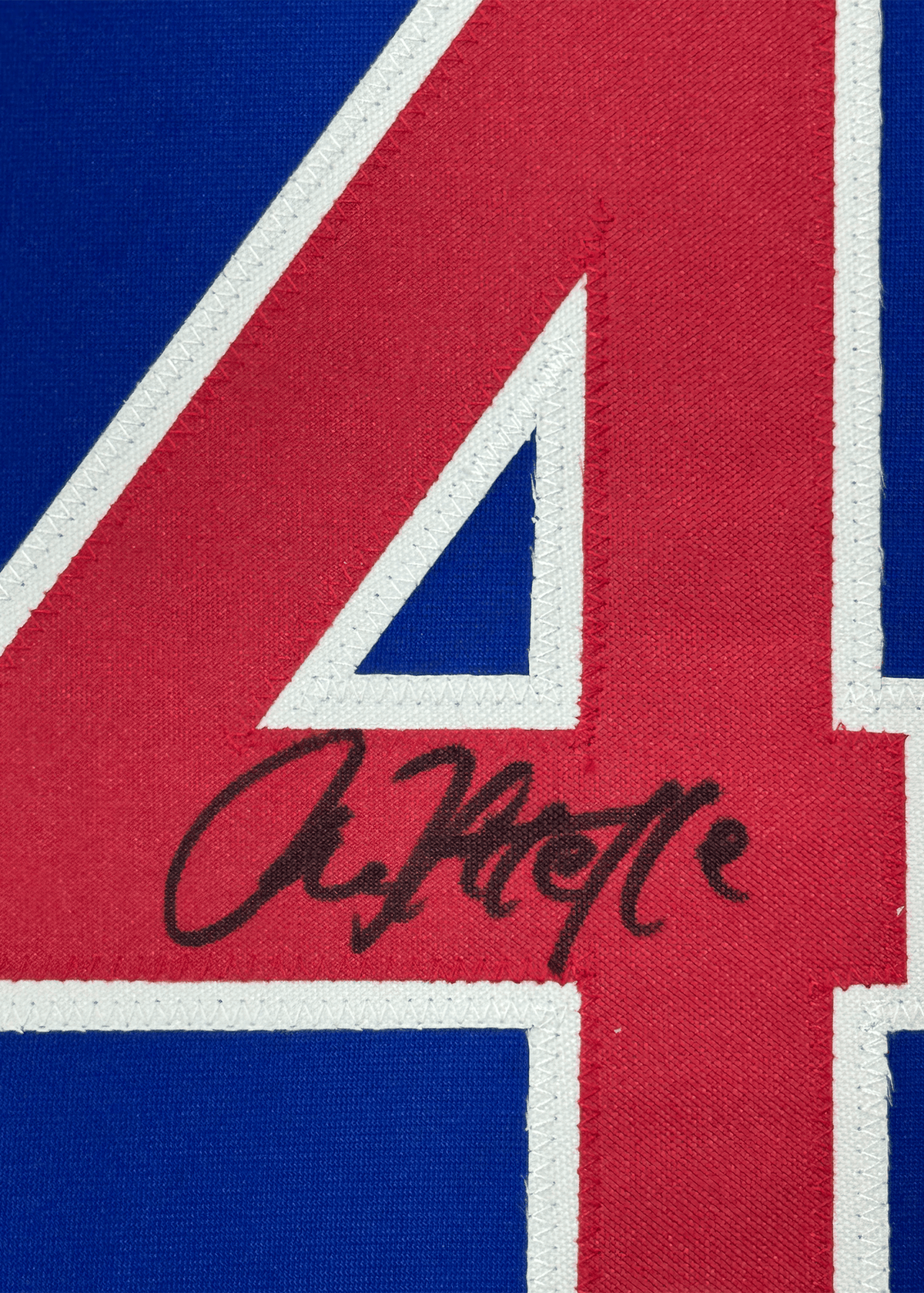 Framed Autographed/Signed Rick Sutcliffe 35x39 Chicago Blue Baseball Jersey Beckett BAS COA