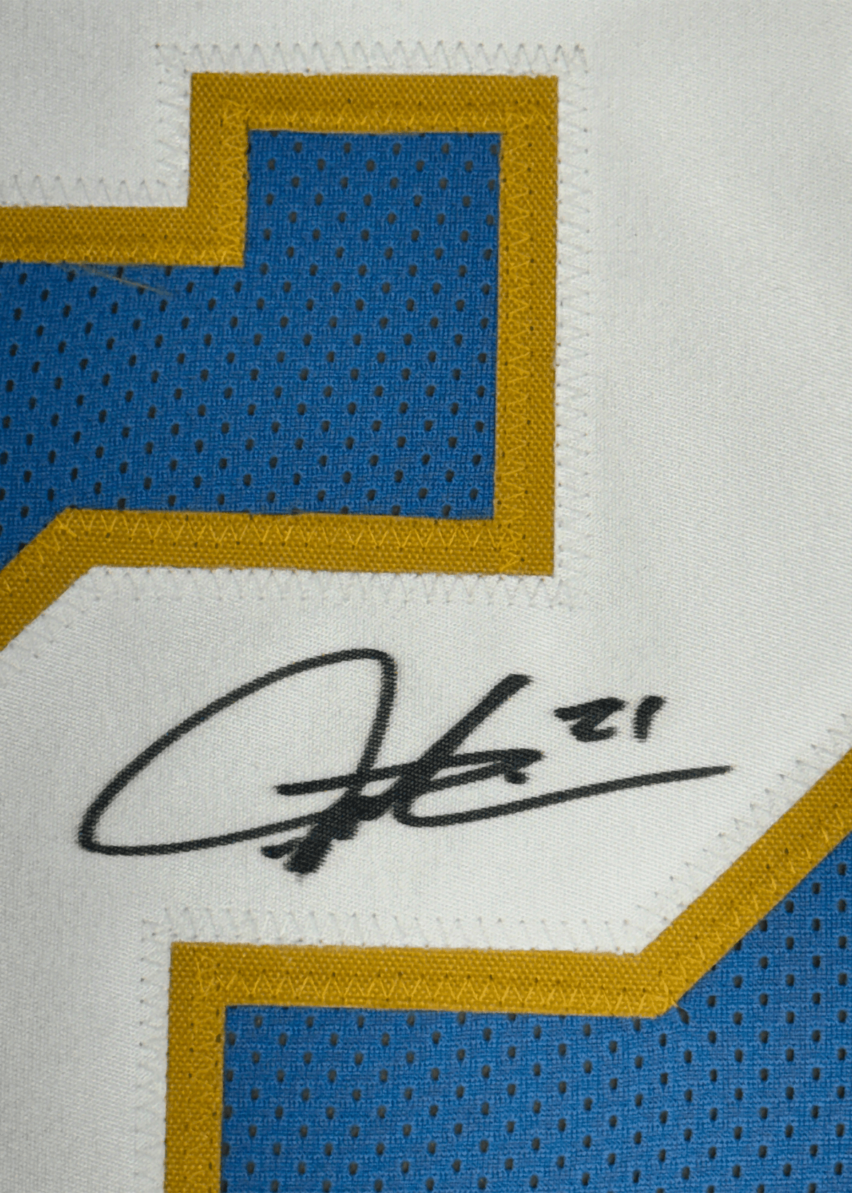 Framed Autographed/Signed LaDainian Tomlinson 35x39 San Diego Powder Blue Football Jersey JSA COA