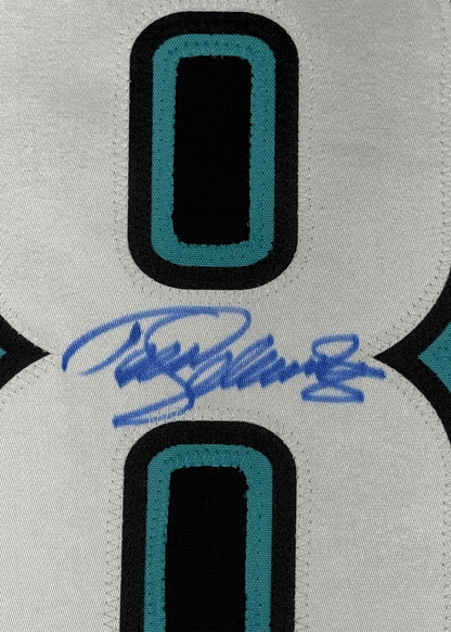 Framed Autographed/Signed Teemu Selanne 35x39 Anaheim Black Retro Hockey Jersey JSA COA
