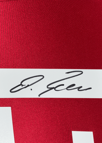 Framed Autographed/Signed Michael Ballack FC Bayern Munich 35x39 Red Soccer Futbol Jersey Beckett BAS COA